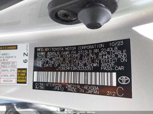 Toyota Corolla Hybrid Se 2024 JTDBCMFE8R3033351 Image 9