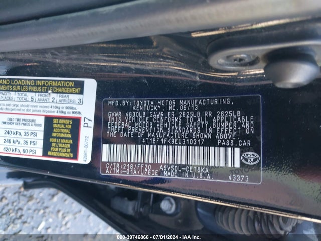 Toyota CAMRY SE 2014 4T1BF1FK8EU310317 Image 9