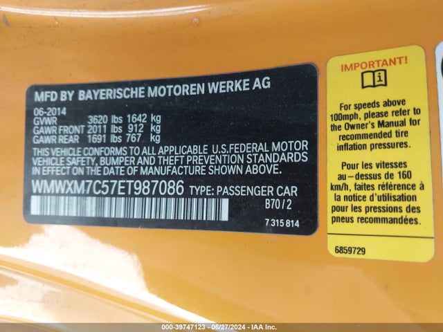 2014 MINI HARDTOP WMWXM7C57ET987086 Photo 8