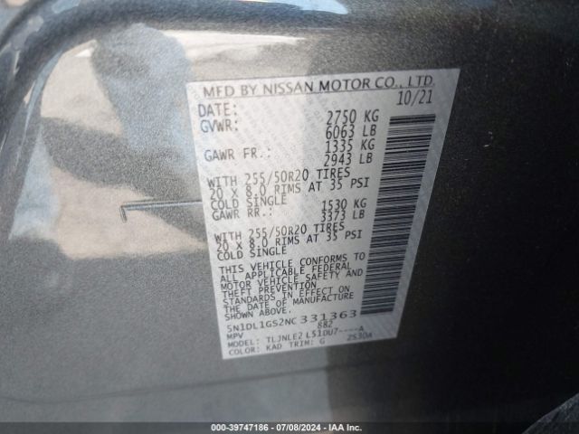 5N1DL1GS2NC331363 Infiniti Qx60 Sensory Awd