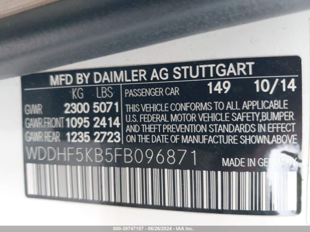 WDDHF5KB5FB096871 Mercedes-Benz E 350