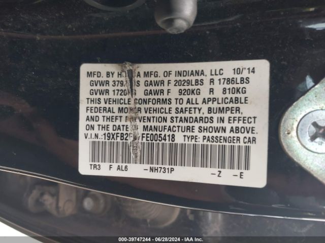 19XFB2F87FE005418 Honda CIVIC EX