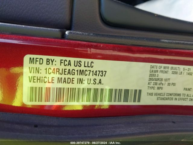 1C4RJEAG1MC714737 Jeep Grand Cherokee Laredo X 4x2