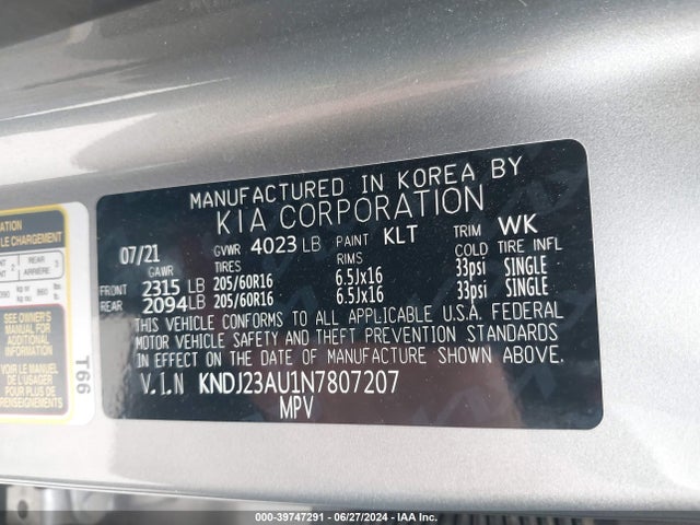 KIA SOUL LX 2022 KNDJ23AU1N7807207 Image 9