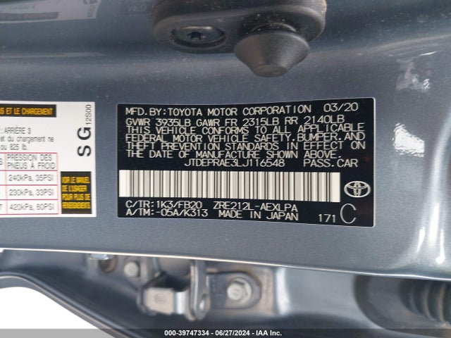 Toyota COROLLA LE 2020 JTDEPRAE3LJ116548 Image 9