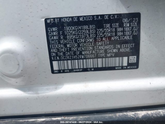 3CZRZ1H52RM706667 Honda HR-V