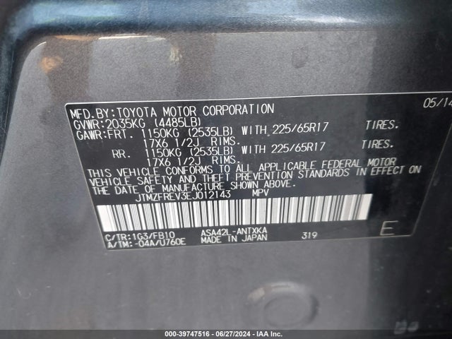 Toyota RAV4 LE 2014 JTMZFREV3EJ012143 Image 9