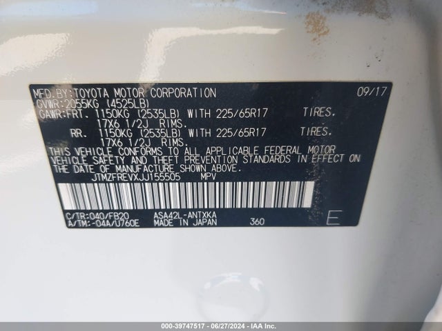 Toyota RAV4 LE 2018 JTMZFREVXJJ155505 Image 9