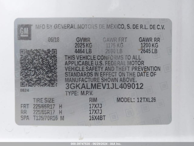 GMC Terrain Sle 2018 3GKALMEV1JL409012 Image 9