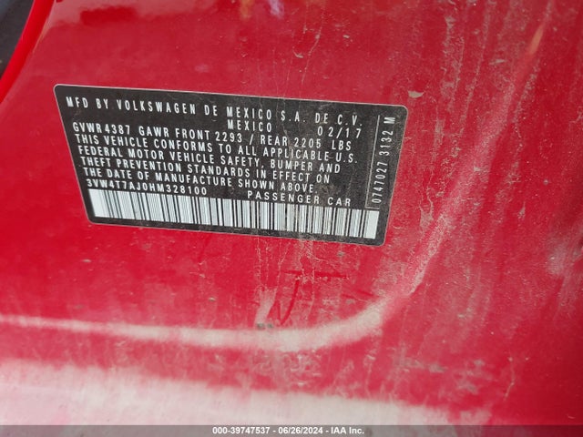 3VW4T7AJ0HM328100 Volkswagen JETTA GLI