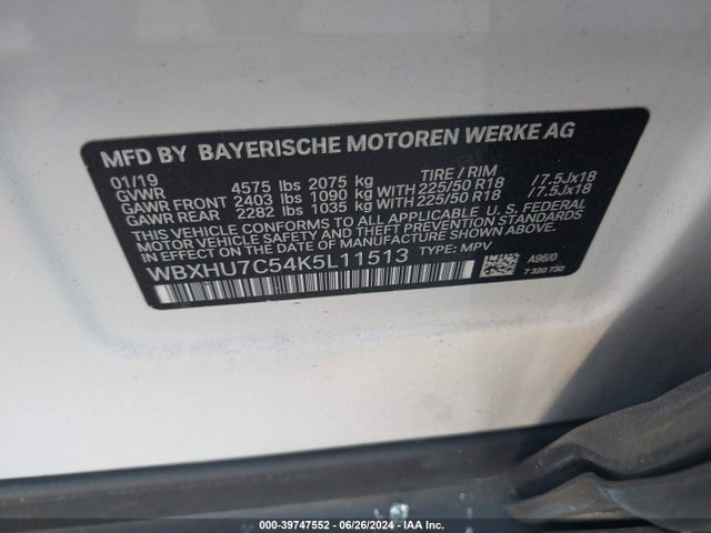 BMW X1 Sdrive28i 2019 WBXHU7C54K5L11513 Image 9