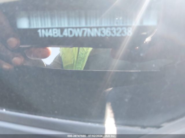 1N4BL4DW7NN363238 Nissan Altima Sv Intelligent Awd