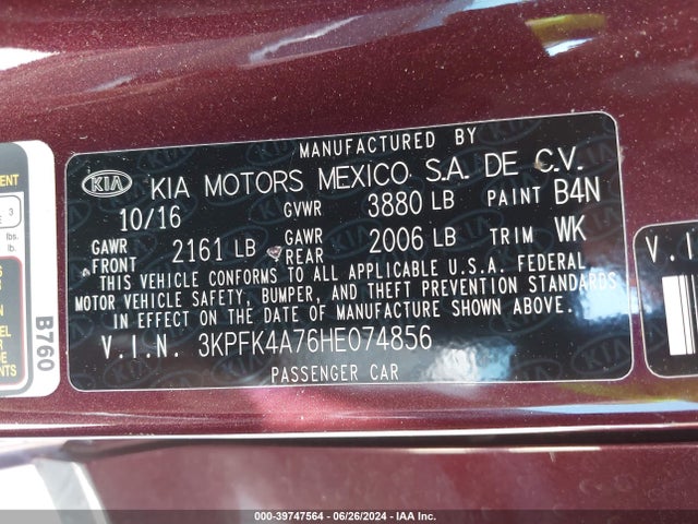 KIA FORTE LX 2017 3KPFK4A76HE074856 Image 9