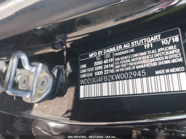WDD3G4FB2KW002945 Mercedes-Benz A 220 4matic