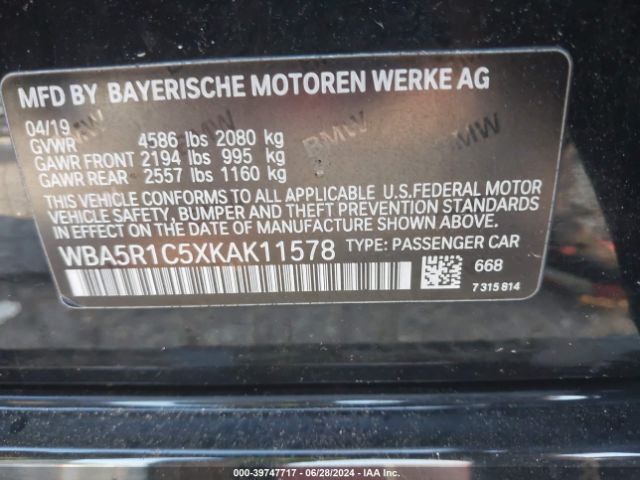 WBA5R1C5XKAK11578 BMW 330I