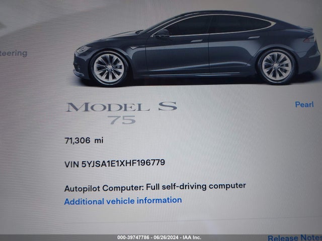 5YJSA1E1XHF196779 Tesla Model S 60/75