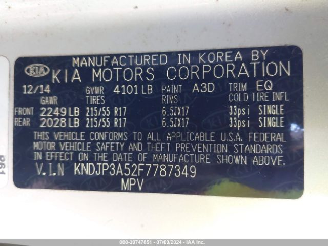 KNDJP3A52F7787349 KIA SOUL +