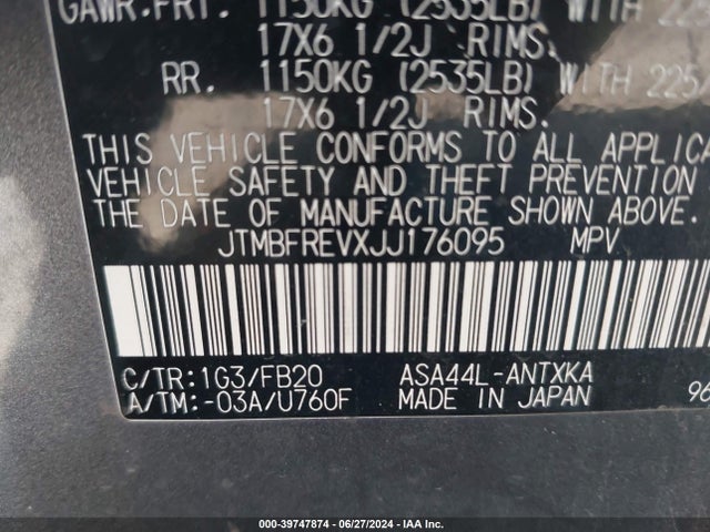 Toyota RAV4 LE 2018 JTMBFREVXJJ176095 Image 9