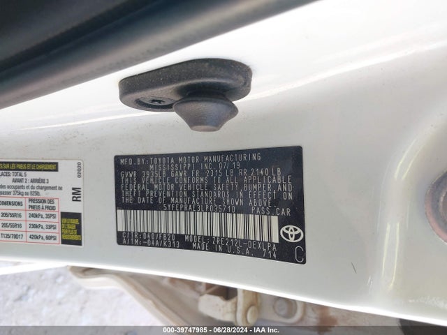 Toyota COROLLA LE 2020 5YFEPRAE3LP035710 Image 9