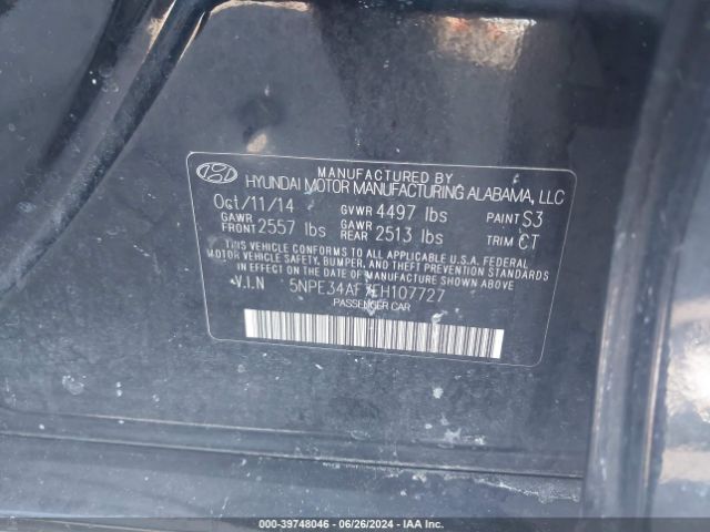 5NPE34AF7FH107727 Hyundai Sonata Sport