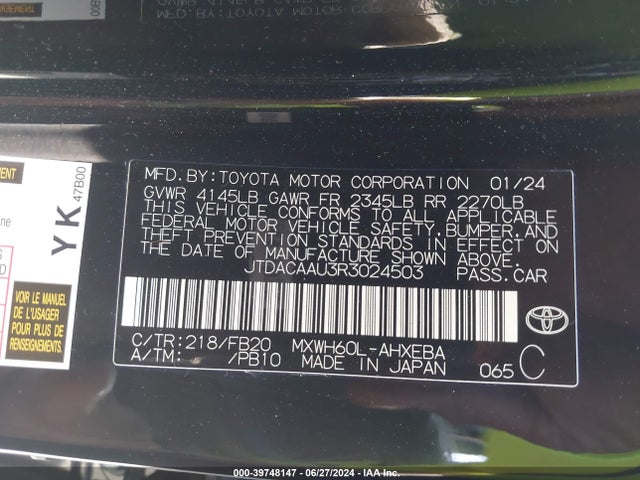 Toyota Prius Le 2024 JTDACAAU3R3024503 Image 9