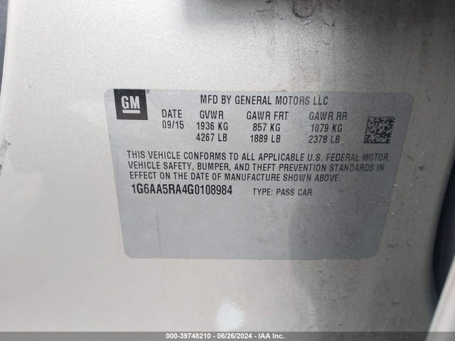 1G6AA5RA4G0108984 Cadillac Ats Standard