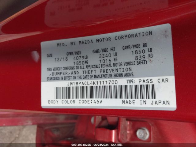 JM1BPACL4K1111700 Mazda Mazda3 Select Package