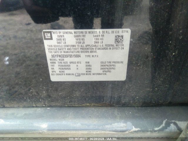 3GYFNCE35FS515684 Cadillac Srx Performance Collection