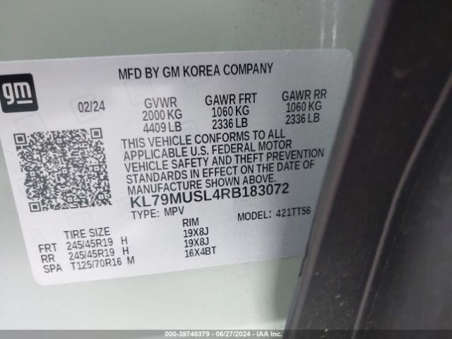 KL79MUSL4RB183072 Chevrolet Trailblazer Awd Rs