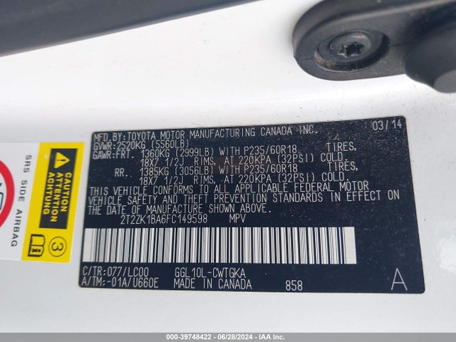 Lexus RX 350 2015 2T2ZK1BA6FC149598 Image 9