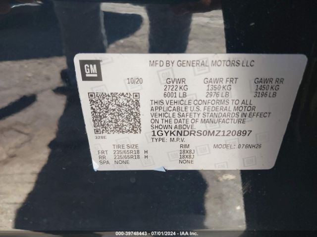 1GYKNDRS0MZ120897 Cadillac Xt5 Awd Premium Luxury