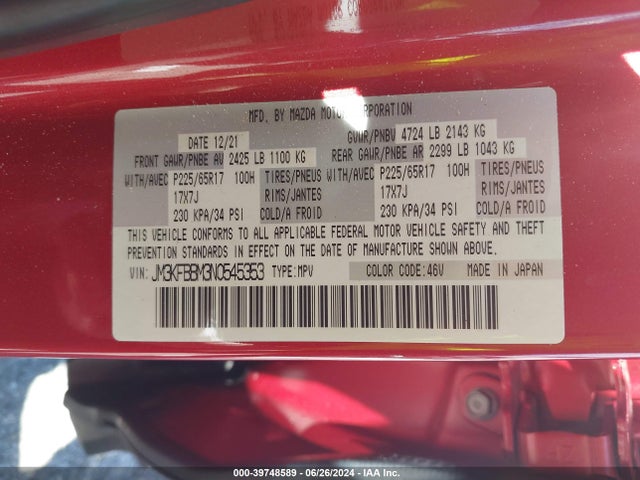 JM3KFBBM3N0545353 Mazda Cx-5 2.5 S Select