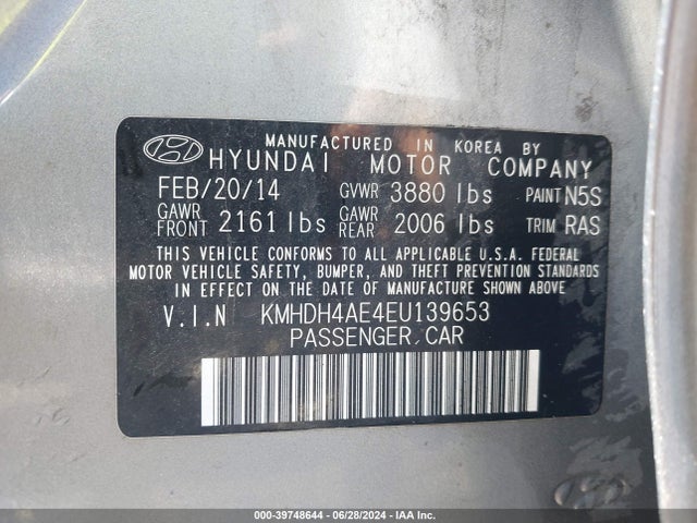 Hyundai ELANTRA SE 2014 KMHDH4AE4EU139653 Image 9