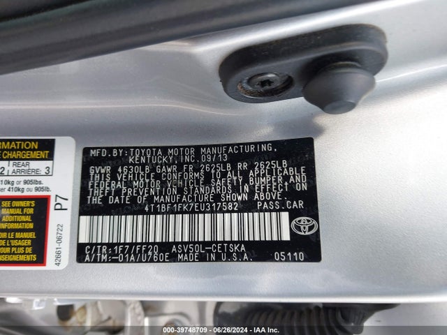 Toyota CAMRY SE 2014 4T1BF1FK7EU317582 Image 9
