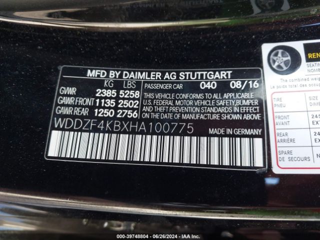 WDDZF4KBXHA100775 Mercedes-Benz E 300 4matic