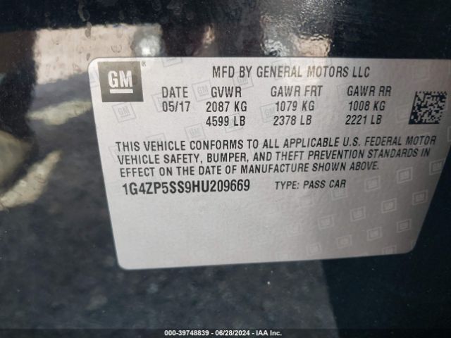 1G4ZP5SS9HU209669 Buick Lacrosse Essence