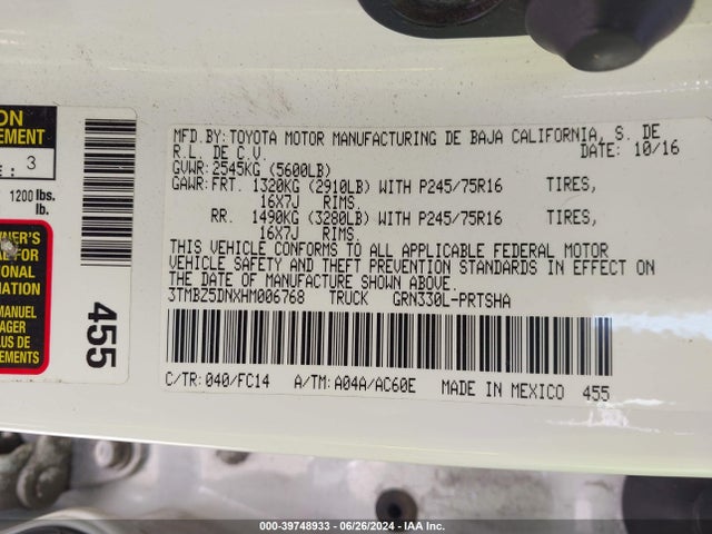 Toyota Tacoma Sr5 2017 3TMBZ5DNXHM006768 Image 9