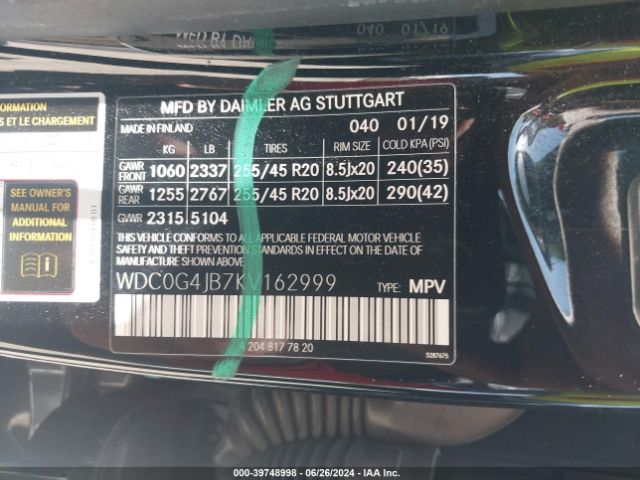 WDC0G4JB7KV162999 Mercedes-Benz GLC 300