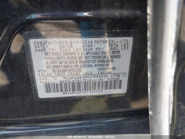 3N1AB7AP7JY331333 Nissan SENTRA S