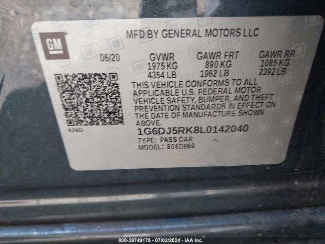 1G6DJ5RK8L0142040 Cadillac Ct4 Luxury