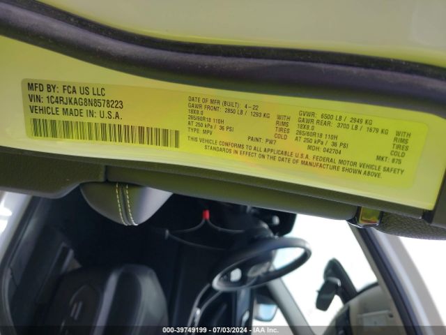 1C4RJKAG8N8578223 Jeep Grand Cherokee L Laredo 4x4