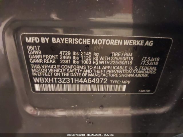 WBXHT3Z31H4A64972 BMW X1 Xdrive28i