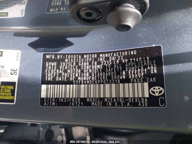 Toyota COROLLA LE 2023 5YFB4MDE6PP073318 Image 9