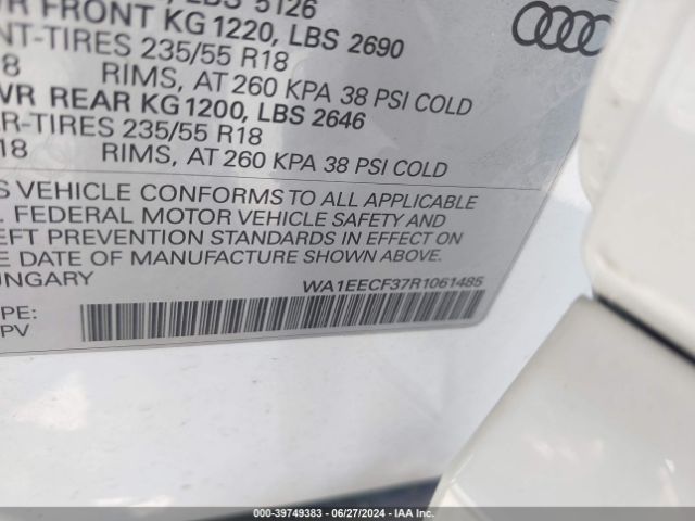 WA1EECF37R1061485 Audi Q3 Premium Plus 45 Tfsi S Line Quattro Tiptronic