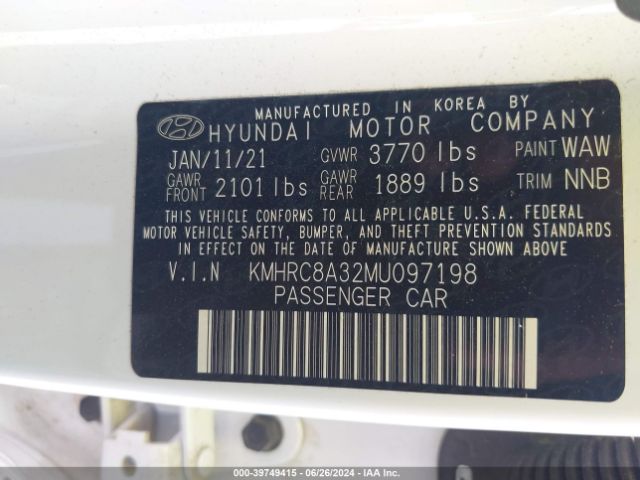KMHRC8A32MU097198 Hyundai Venue Sel