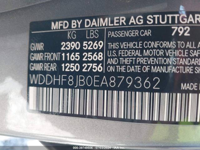WDDHF8JB0EA879362 Mercedes-Benz E 350 4matic