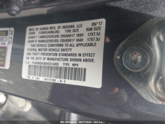 7FARW5H36HE014455 Honda CR-V LX