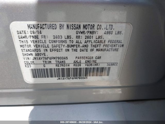 JN1AV7AP4FM790045 Infiniti Q50 Hybrid Premium