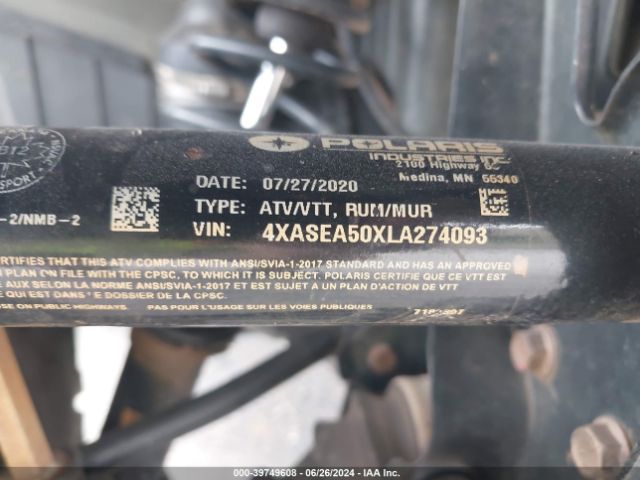 2020 POLARIS SPORTSMAN 4XASEA50XLA274093 Photo 9
