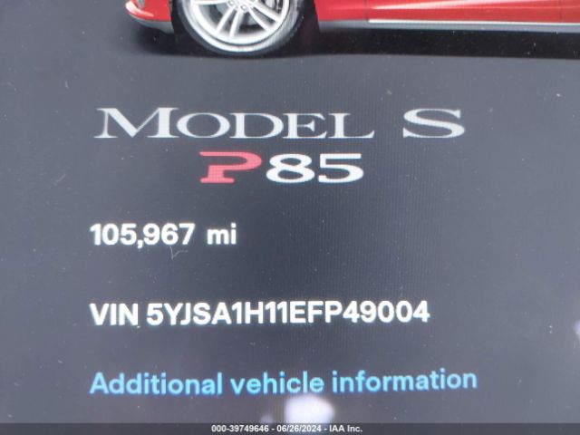 5YJSA1H11EFP49004 Tesla Model S P85
